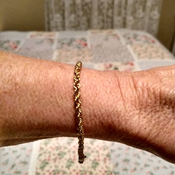 10k yellow gold rope bracelet - Picture 3 of 12
